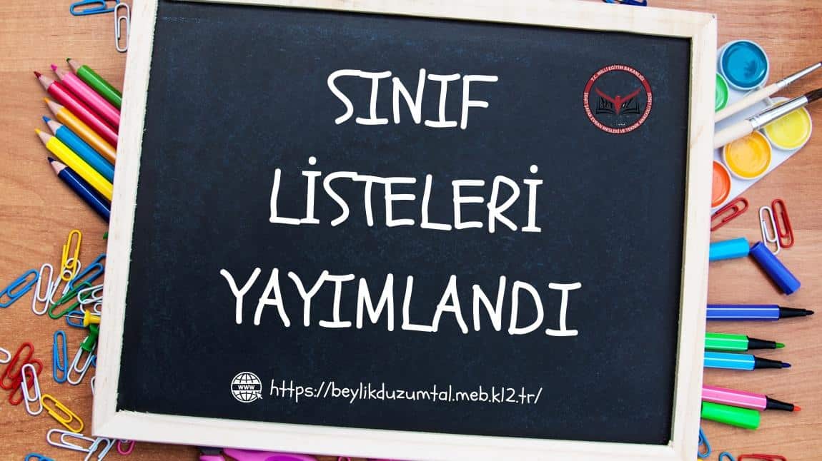 9-10 EYLÜL TARİHLERİNDE GEÇERLİ OLAN SINIF LİSTELERİ